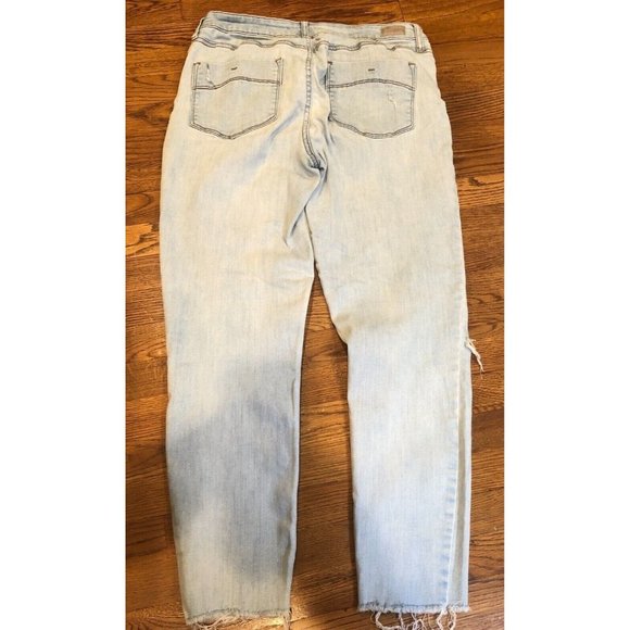 RSQ Womens Baja Ankle Distressed Holes Jeans Sz 9 Frayed Hem Mid Rise Stretch - Picture 8 of 8